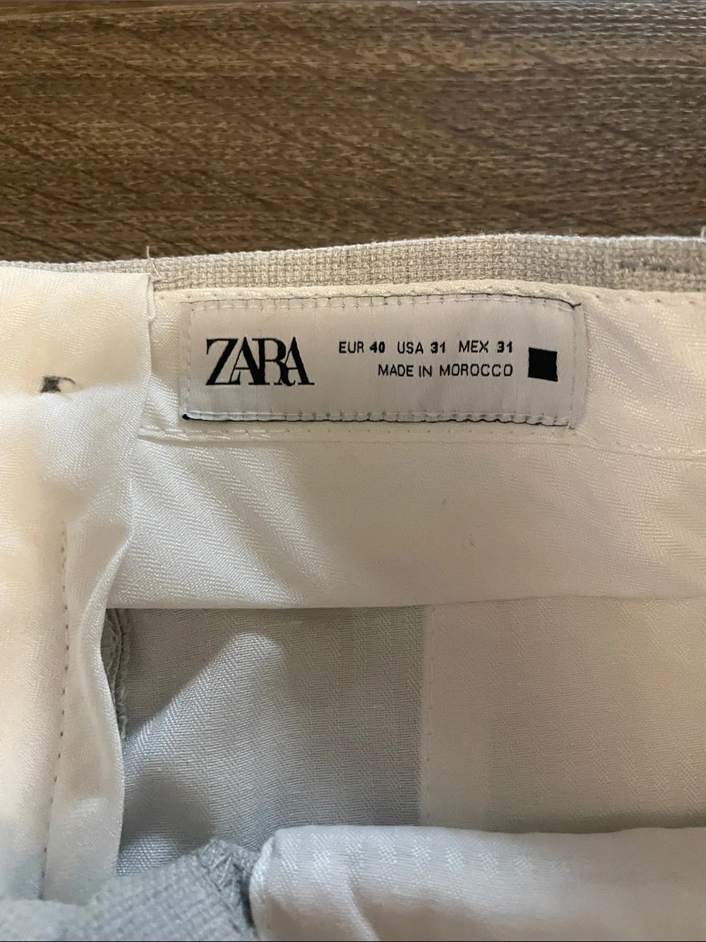 Men’s Zara Beige/Ivory Dress Pants, Size 31